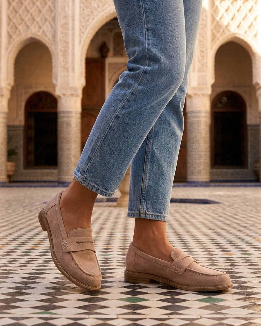 Mocassins basiques en suédine - Taupe