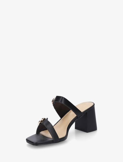 Mules unies à double boucles - Noir - 3