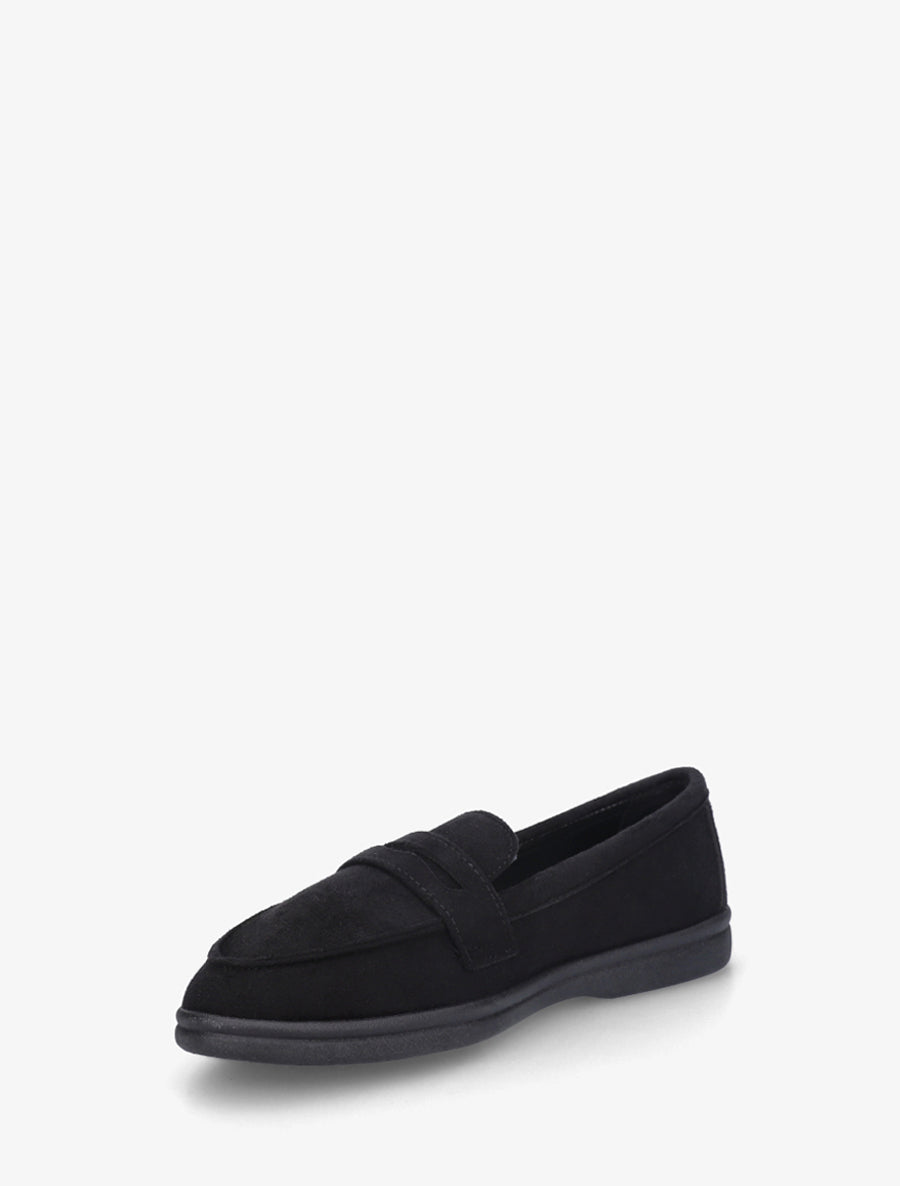 Mocassins unis en suédine - Noir - 3