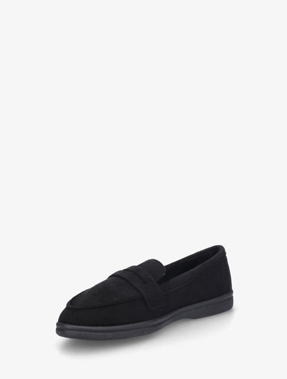 Mocassins unis en suédine - Noir - 3
