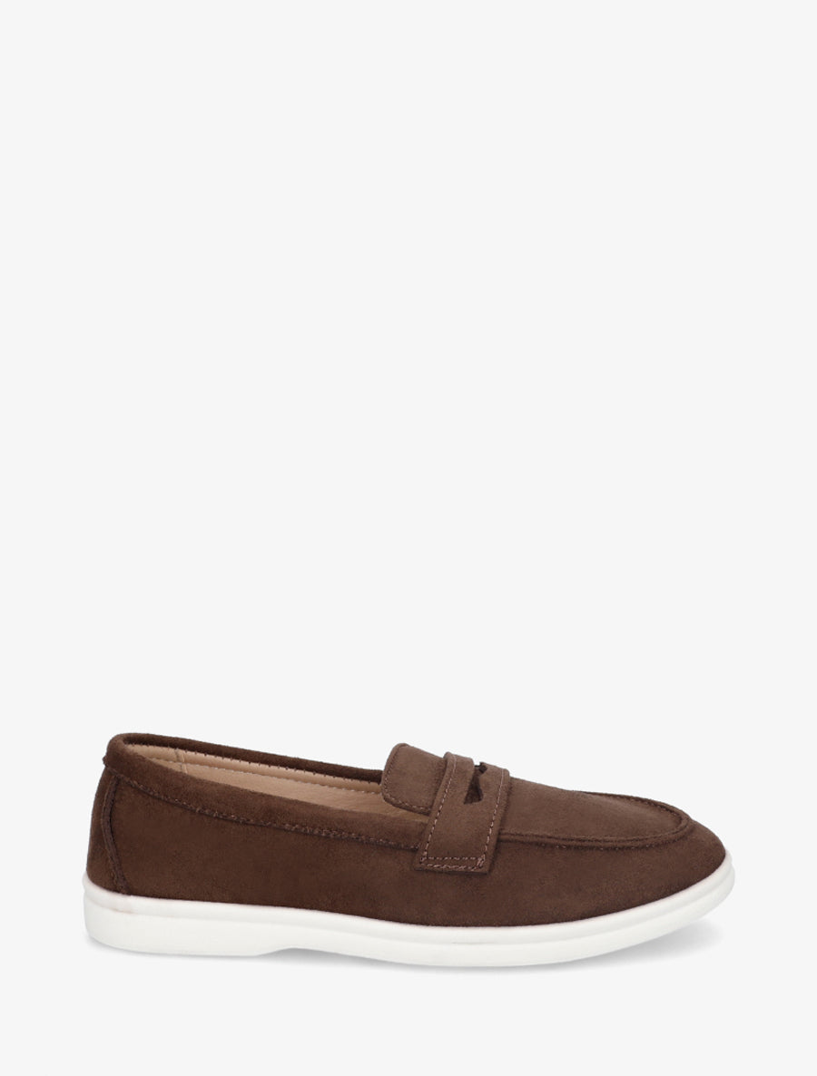 Mocassins unis en suédine - Marron - 1