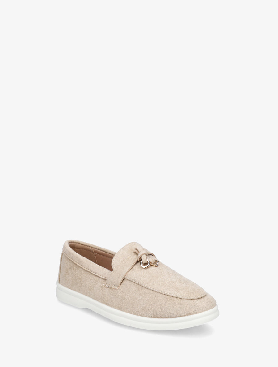 Mocassins en suédine à semelle plate - Beige - 2