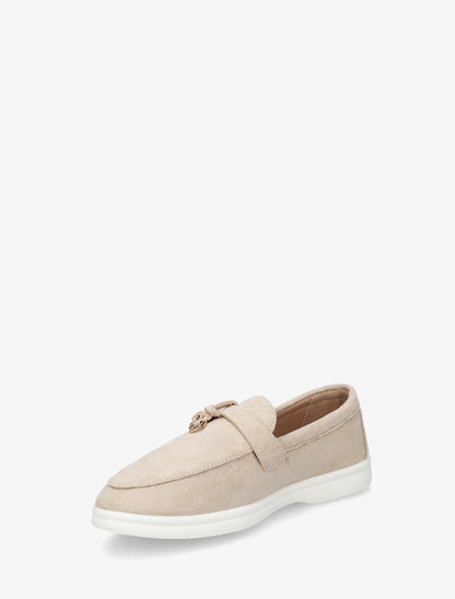 Mocassins en suédine à semelle plate - Beige - 3
