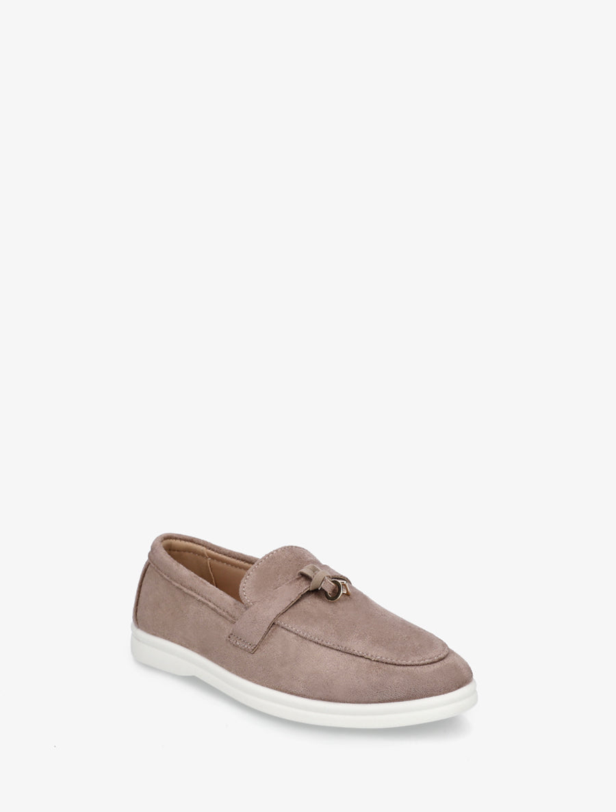 Mocassins en suédine à semelle plate - Taupe - 2