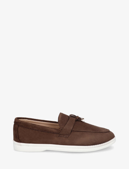 Mocassins en suédine à semelle plate - Marron - 1