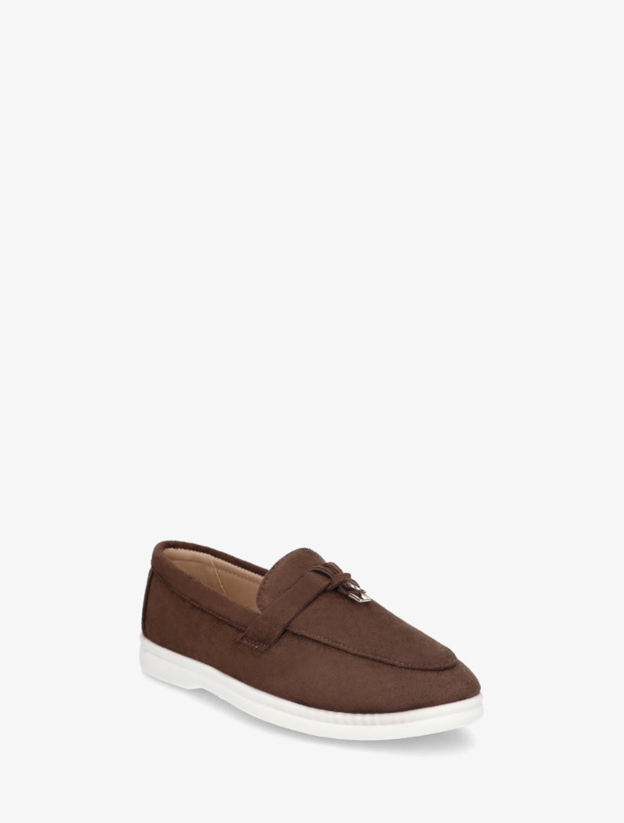 Mocassins en suédine à semelle plate - Marron - 2