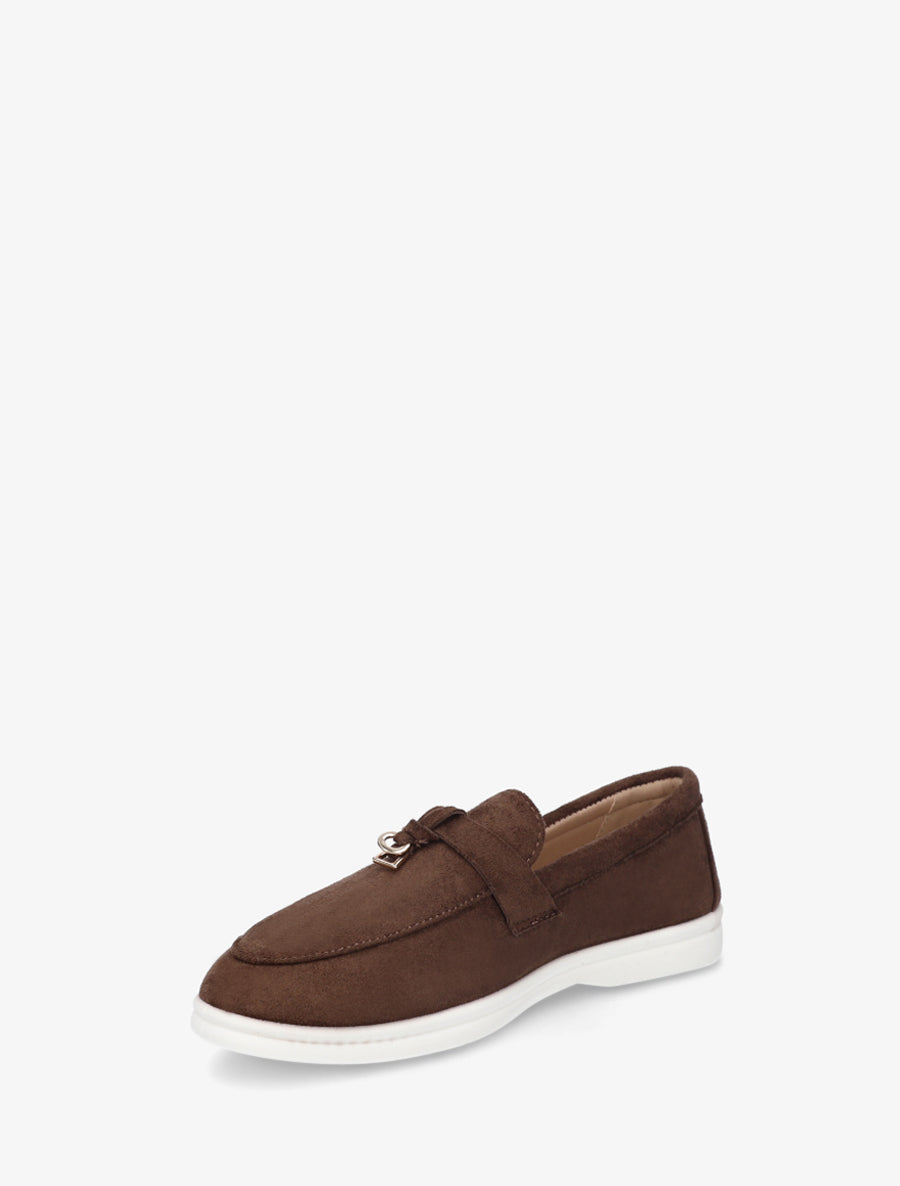 Mocassins en suédine à semelle plate - Marron - 3