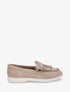 Mocassins en suédine à franges et noeud - Taupe - 1