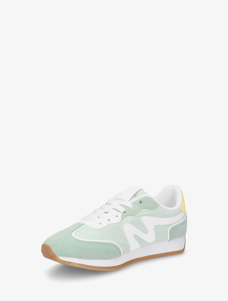 Sneakers à empiècement nubuck - Vert d&