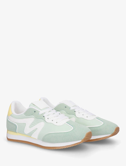 Sneakers à empiècement nubuck - Vert d&