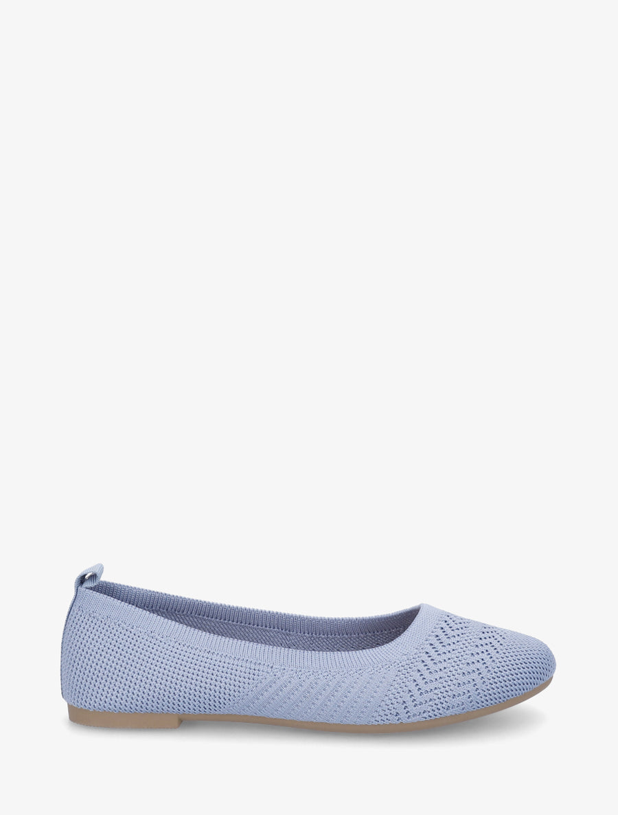 Ballerines basiques en tissu - Bleu clair - 1
