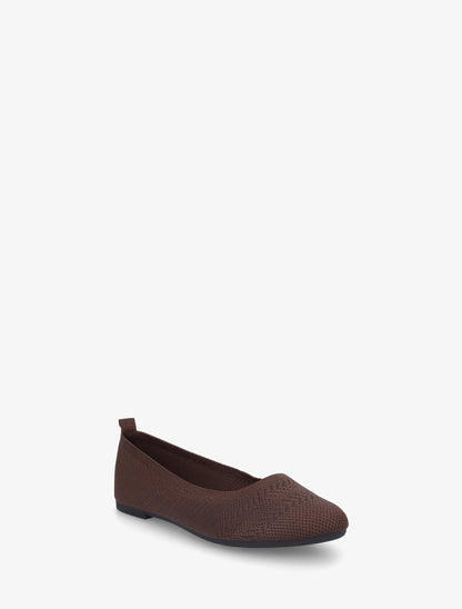 Ballerines basiques en tissu - Marron - 2