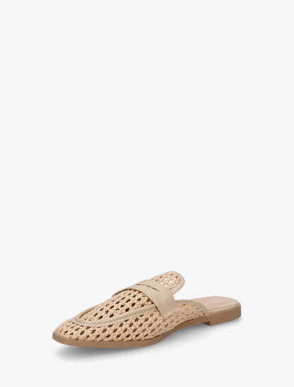 Mules style mocassin effet tressé - Beige foncé - 3