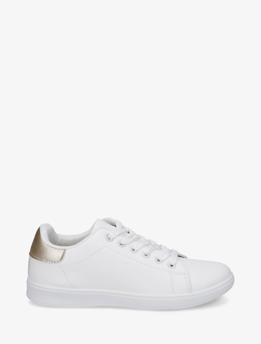 Sneakers basiques en simili - Or - 1