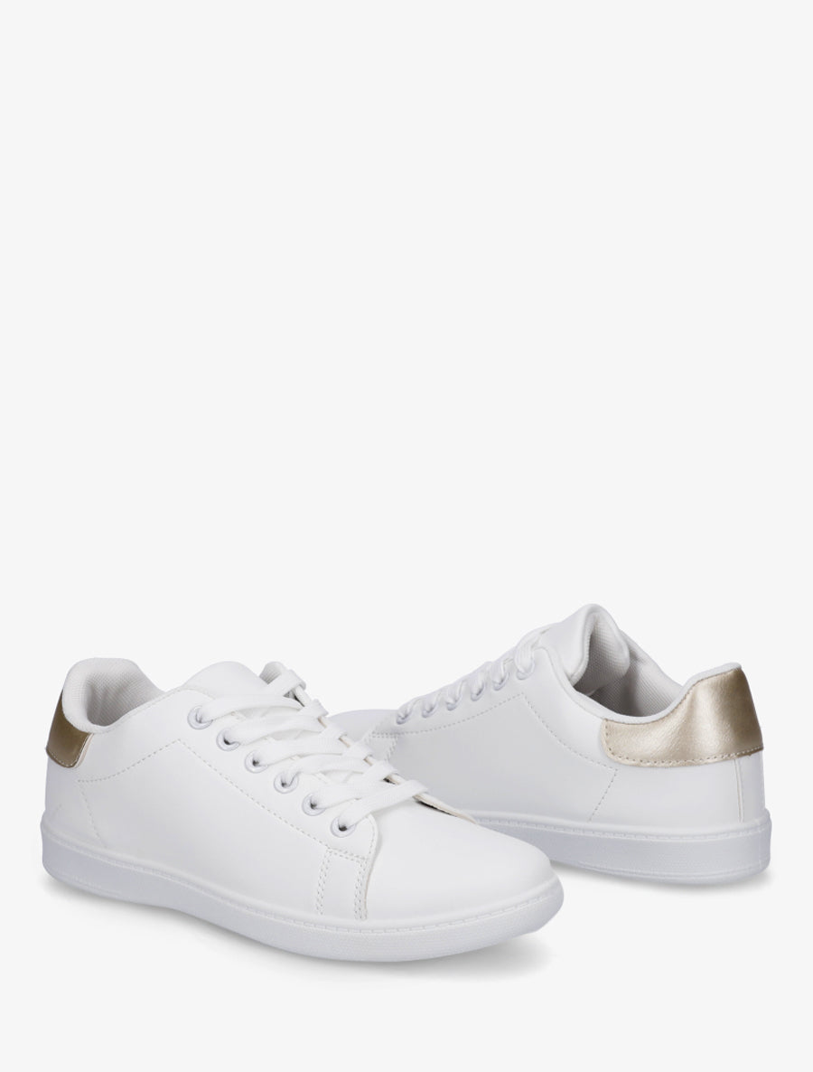 Sneakers basiques en simili - Or - 4