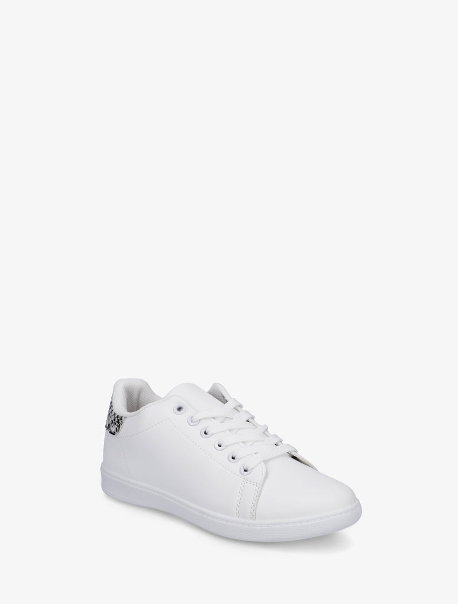 Sneakers basiques en simili - Beige - 2