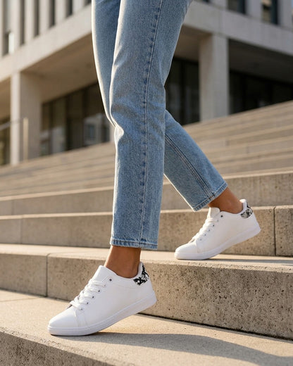 Sneakers basiques en simili - Beige