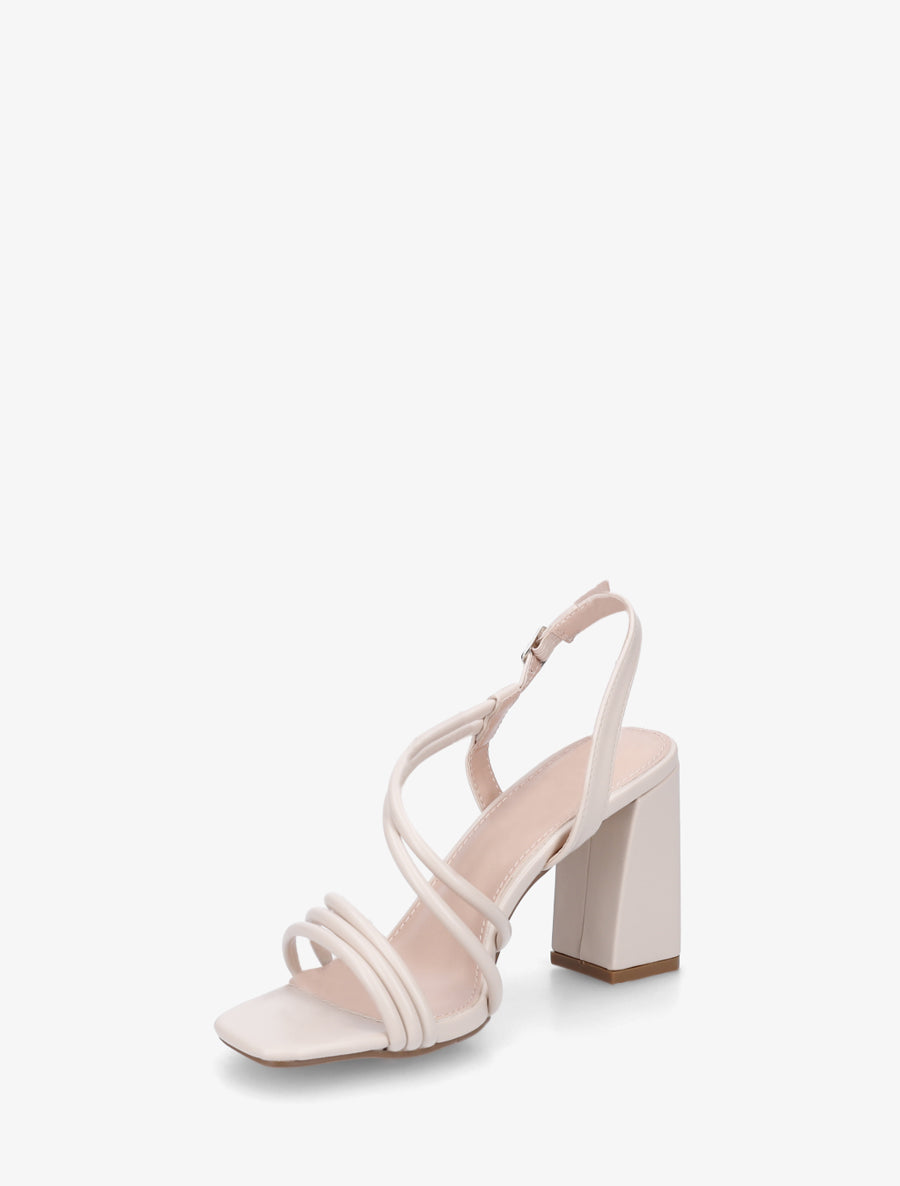 Sandales à talon et brides fines - Beige - 3