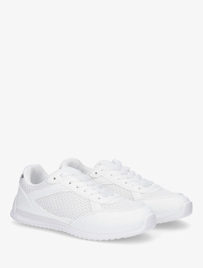 Baskets casual en tissu et simili - Blanc - 4