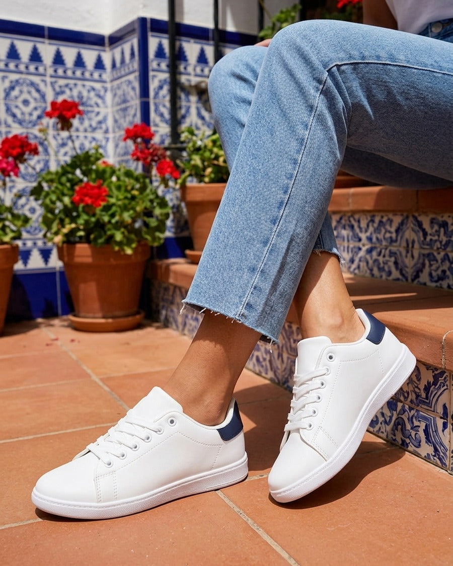 Sneakers basiques en simili - Marine