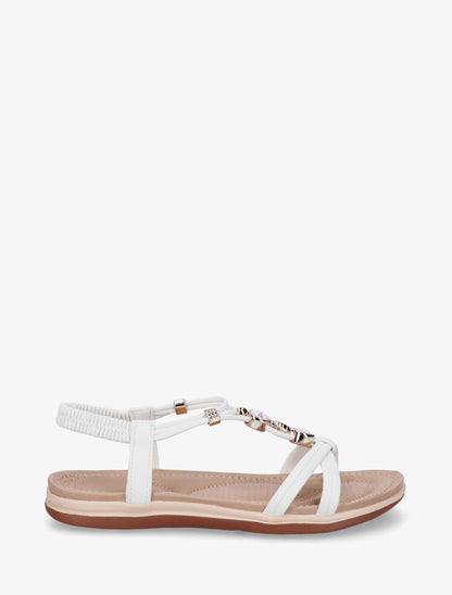 Nu-pieds confort à tour de cheville élastiquée - Blanc - 1