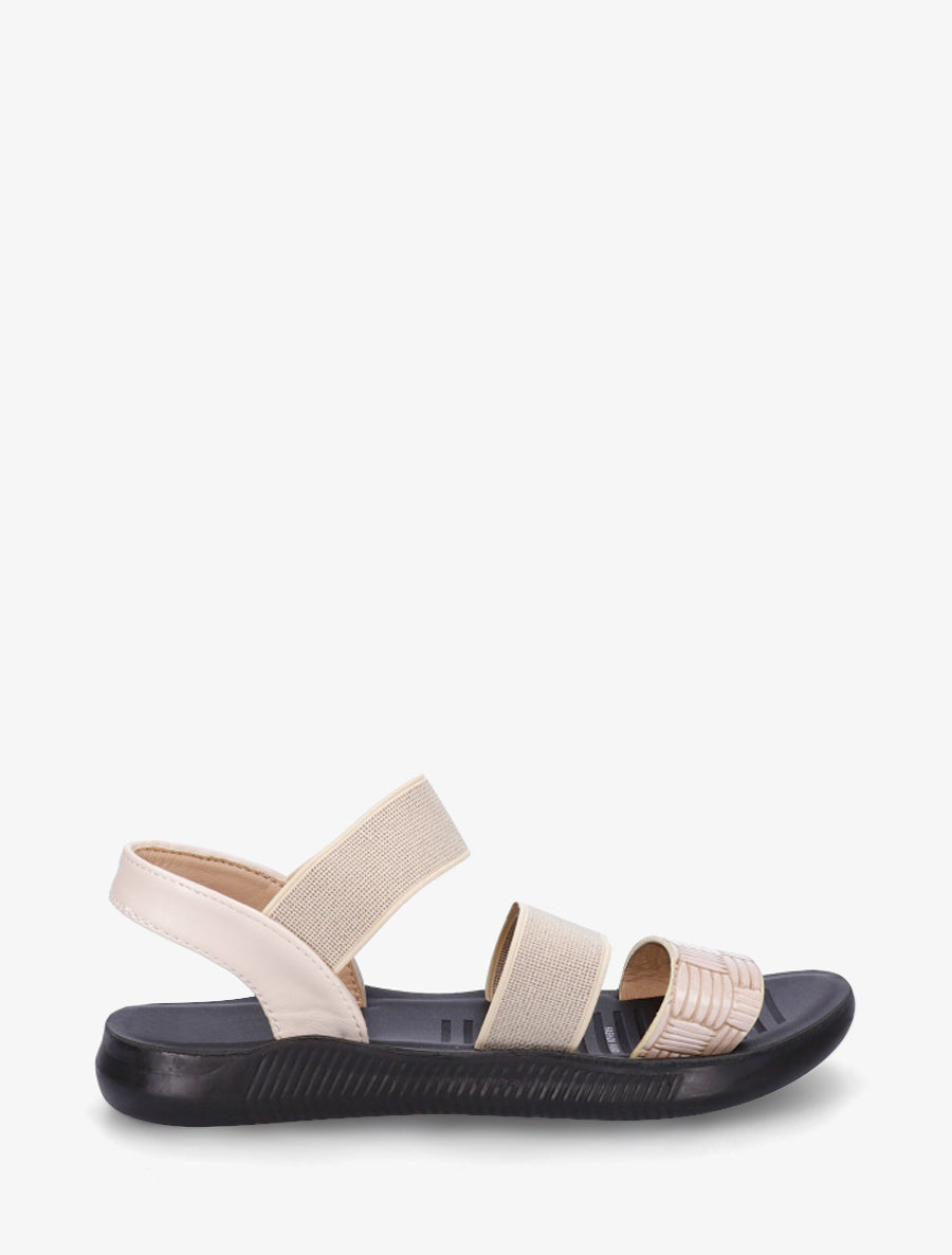 Nu-pieds à brides élastiquées - Beige - 1
