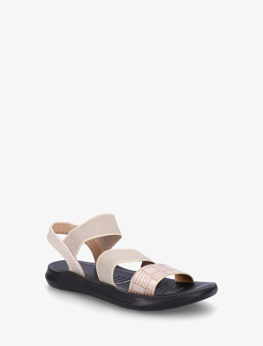 Nu-pieds à brides élastiquées - Beige - 2