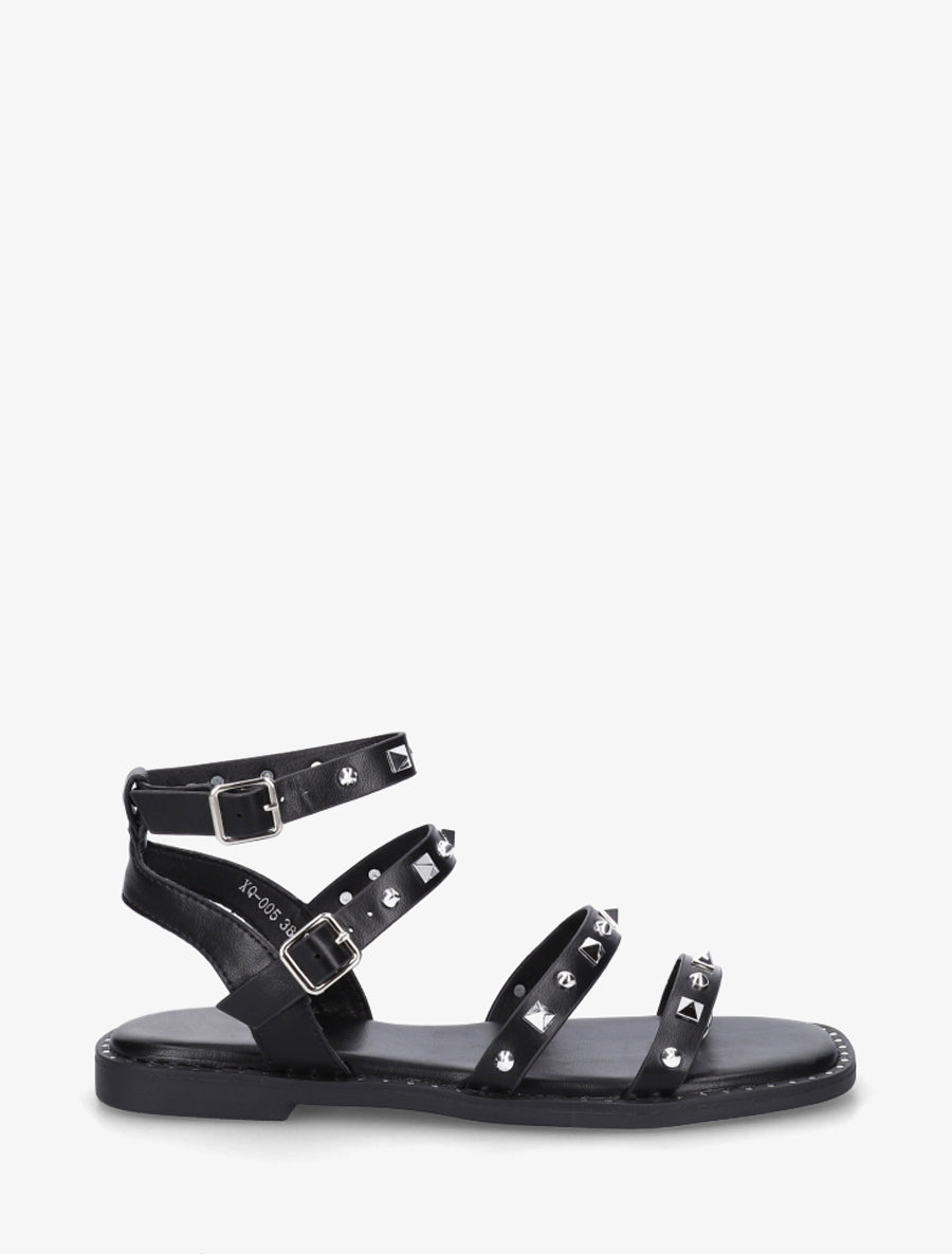Nu-pieds à multibrides cloutées - Noir - 1