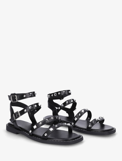 Nu-pieds à multibrides cloutées - Noir - 4