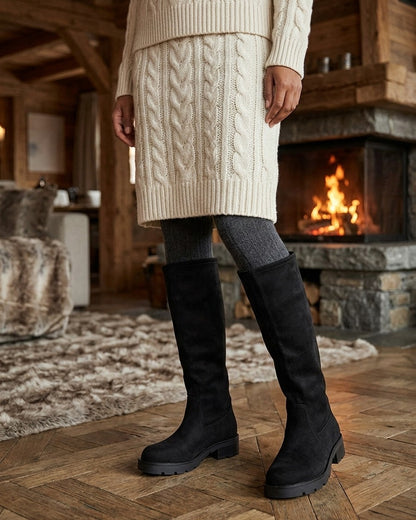Bottes en suédine unies - Noir