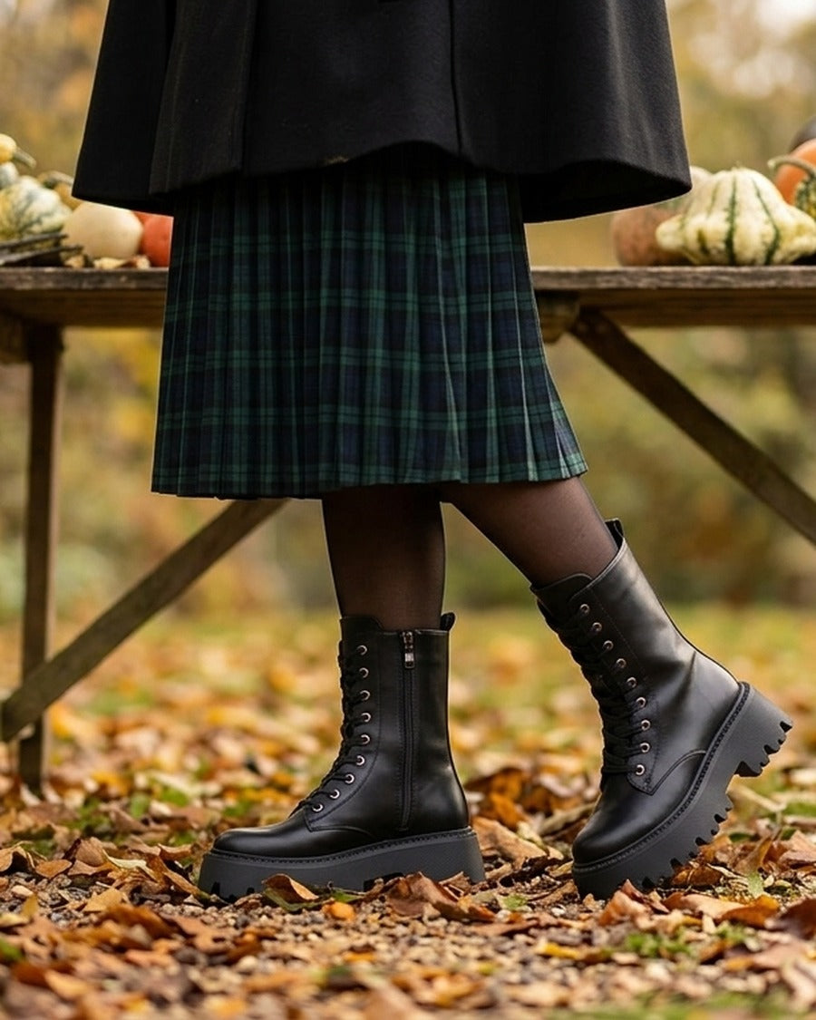 Bottines montantes style rangers - Noir