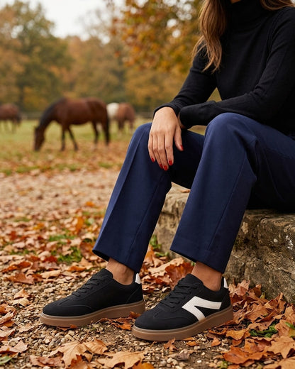Sneakers à semelle en caoutchouc - Noir