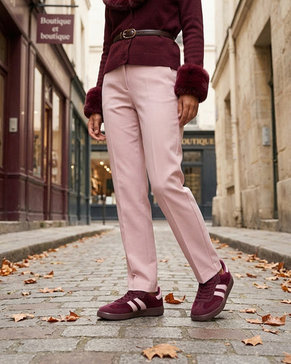 Sneakers en tissu côtelé - Lie de vin