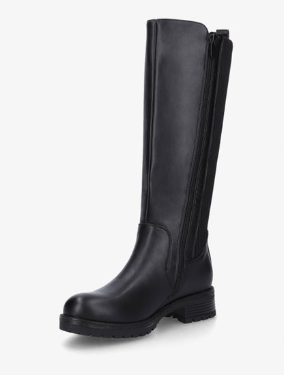 Bottes élastiquées en tissu côtelé - Noir - 3