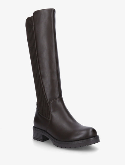 Bottes élastiquées en tissu côtelé - Chocolat - 2