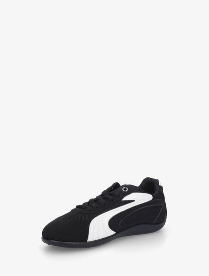 Sneakers à empiècement effet nubuck et mesh - Noir - 3