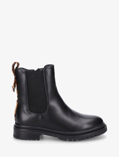 Chelsea boots à contrefort stylisé - Noir/léopard - 1