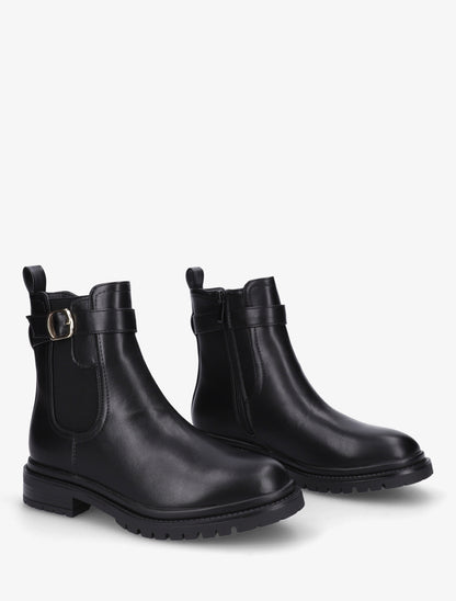 Bottines élastiquées à boucle et semelle crantée - Noir - 4