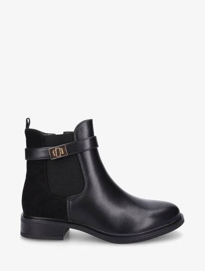 Bottines unies à contrefort en suédine - Noir - 1
