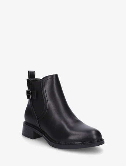 Bottines en simili à cheville élastiquée - Noir - 2