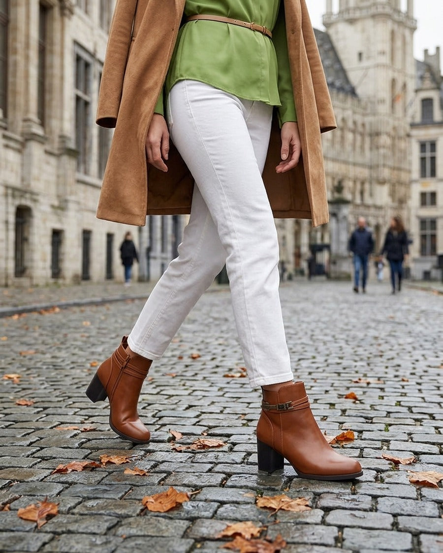 Bottines classiques en simili - Camel