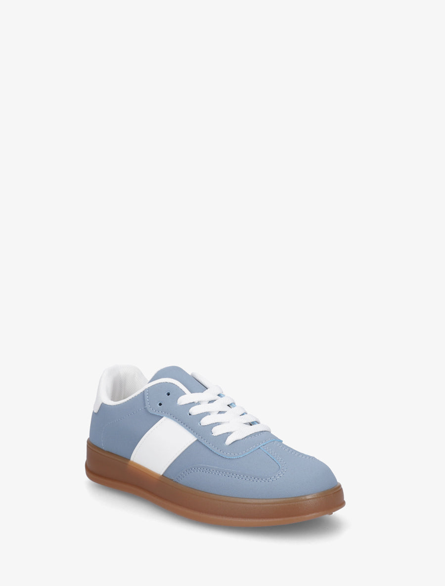 Sneakers unies à semelle caoutchouc - Bleu - 2