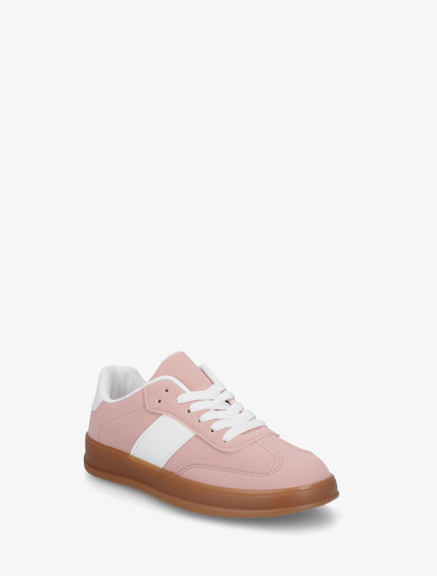 Sneakers unies à semelle caoutchouc - Rose - 2