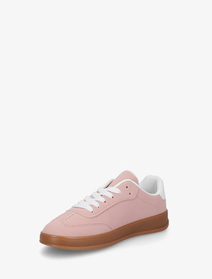 Sneakers unies à semelle caoutchouc - Rose - 3