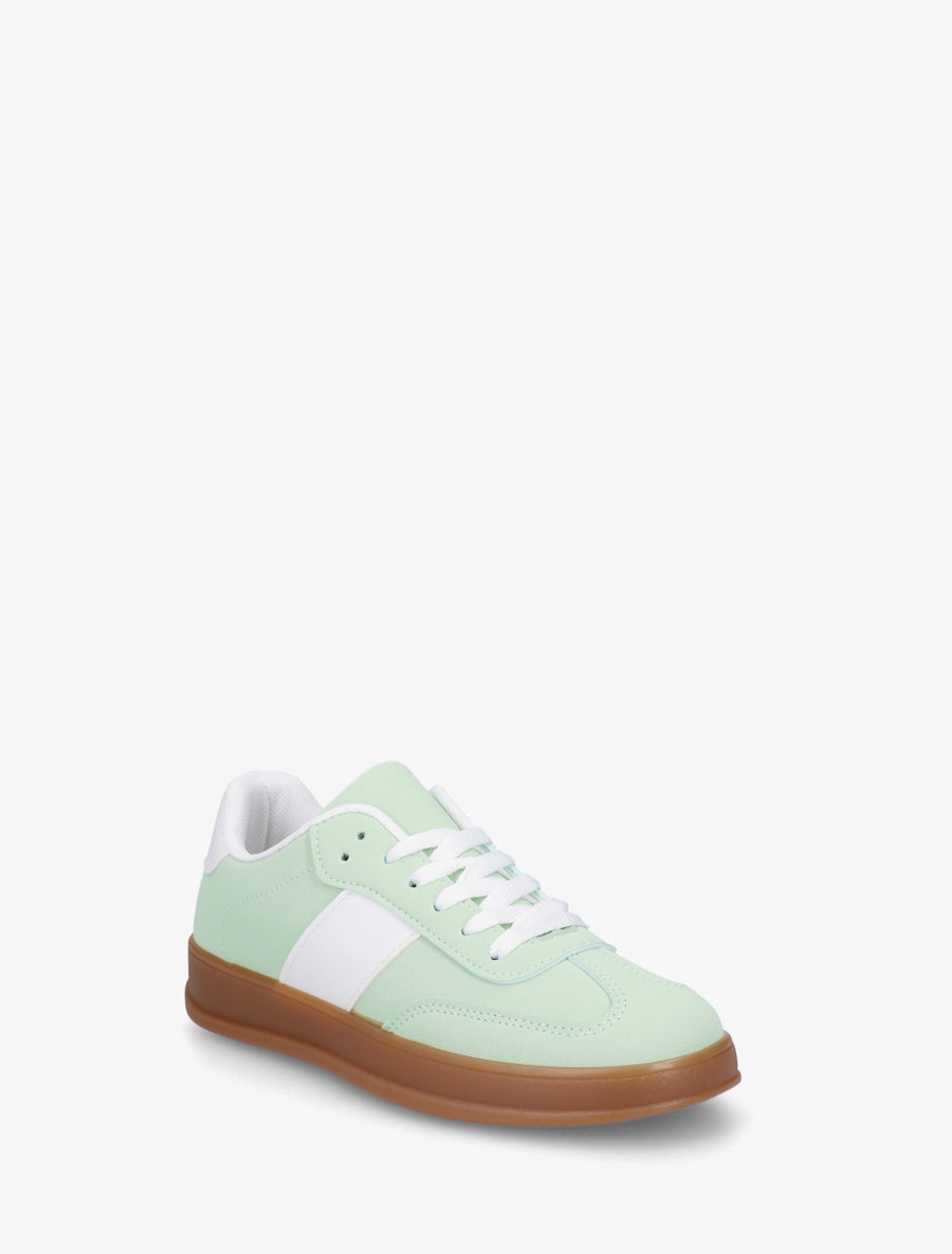 Sneakers unies à semelle caoutchouc - Vert d&