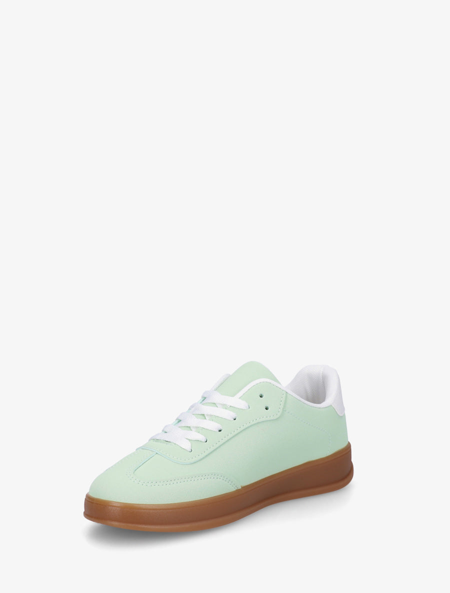 Sneakers unies à semelle caoutchouc - Vert d&