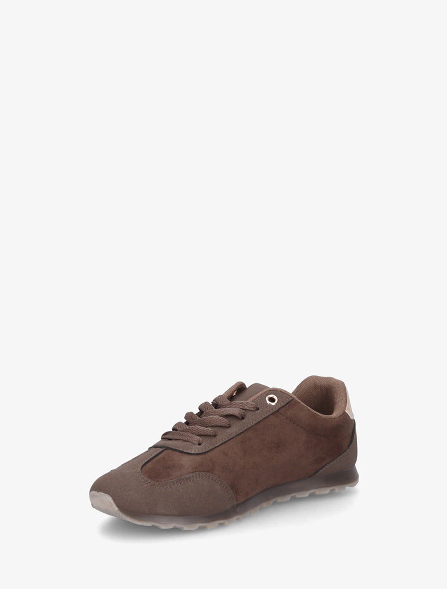 Sneakers unies en suédine - Marron - 3