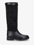 Bottes en suédine et simili - Noir - 1