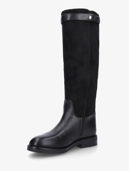 Bottes en suédine et simili - Noir - 3
