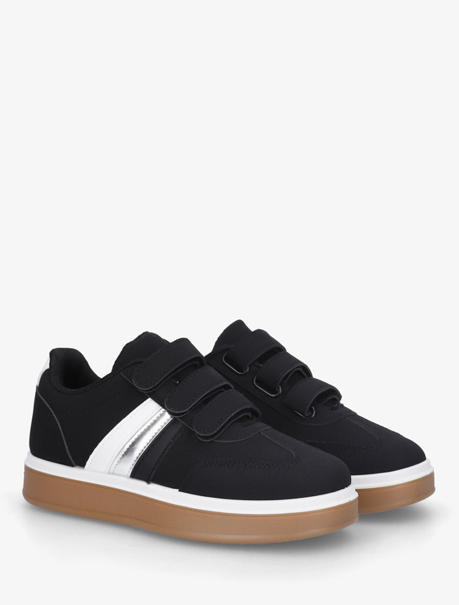 Sneakers à scratch et semelle caoutchouc - Noir - 4
